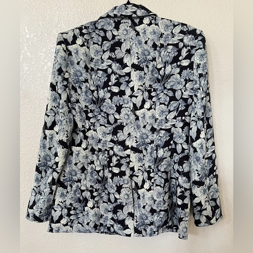 New Cinq a Sept Cheyenne Floral-Print Blazer In Slate Multi Size 8 - Picture 6 of 9